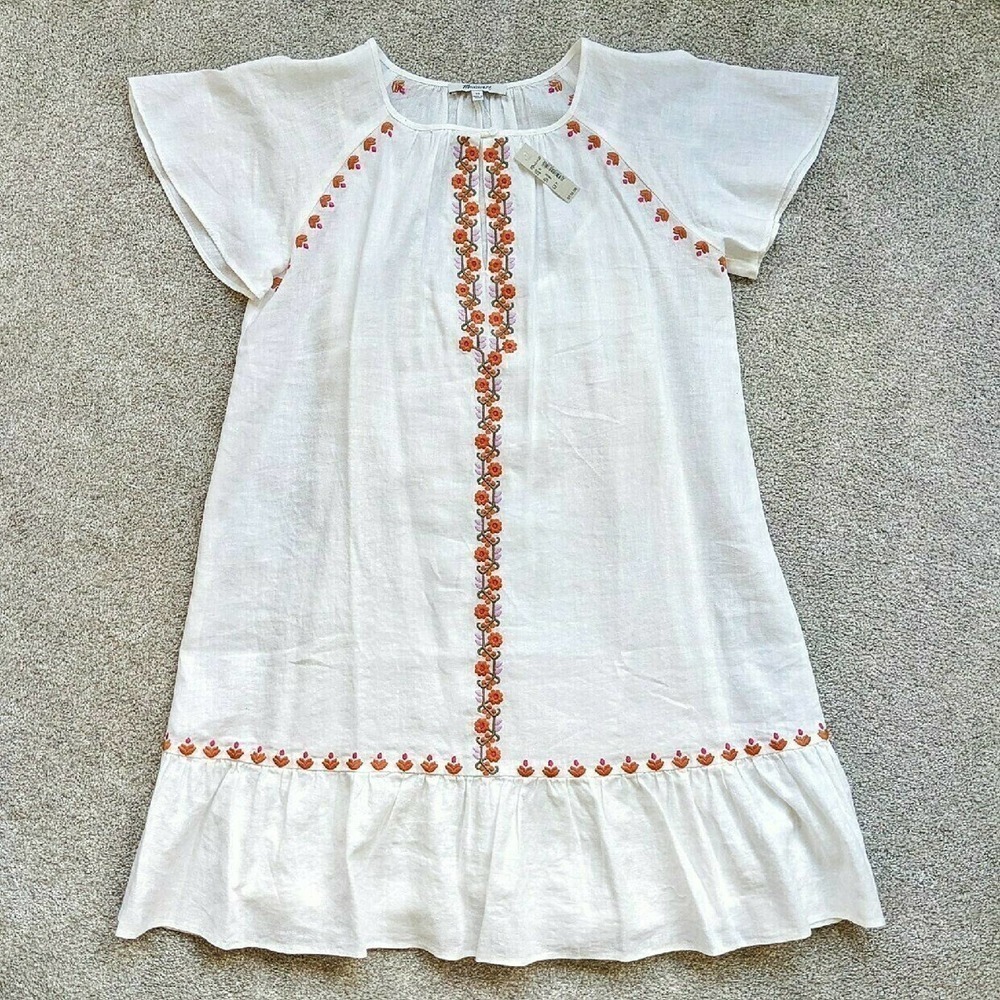 New Madewell Embroidered Dress XS nwt